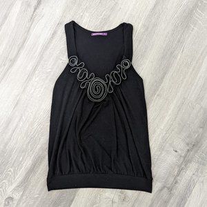 Black Tank with Zipper Design